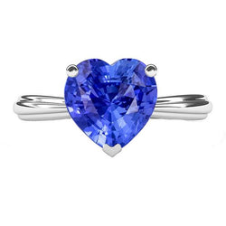 Bague Solitaire Coeur Saphir Bleu Clair 2.50 Carats Ensemble De Bijoux