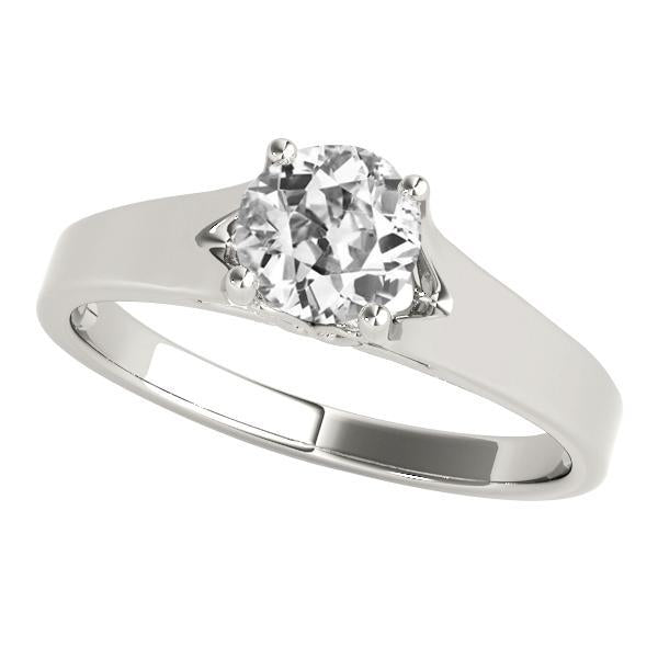 Bague Solitaire Dame Ronde Vieux Mineur Diamant 1.50 Carats Bijoux Or - HarryChadEnt.FR