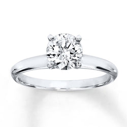 Bague Solitaire Diamant Naturel 1.51 Carats Or Blanc 14K