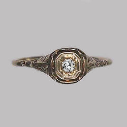 Bague Solitaire Diamant Rond Old European Vintage Style 0.25 Carats