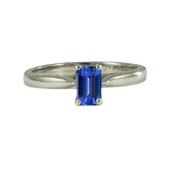 Bague Solitaire Émeraude Ceylan Saphir 1 Carat Tige Conique Bijoux