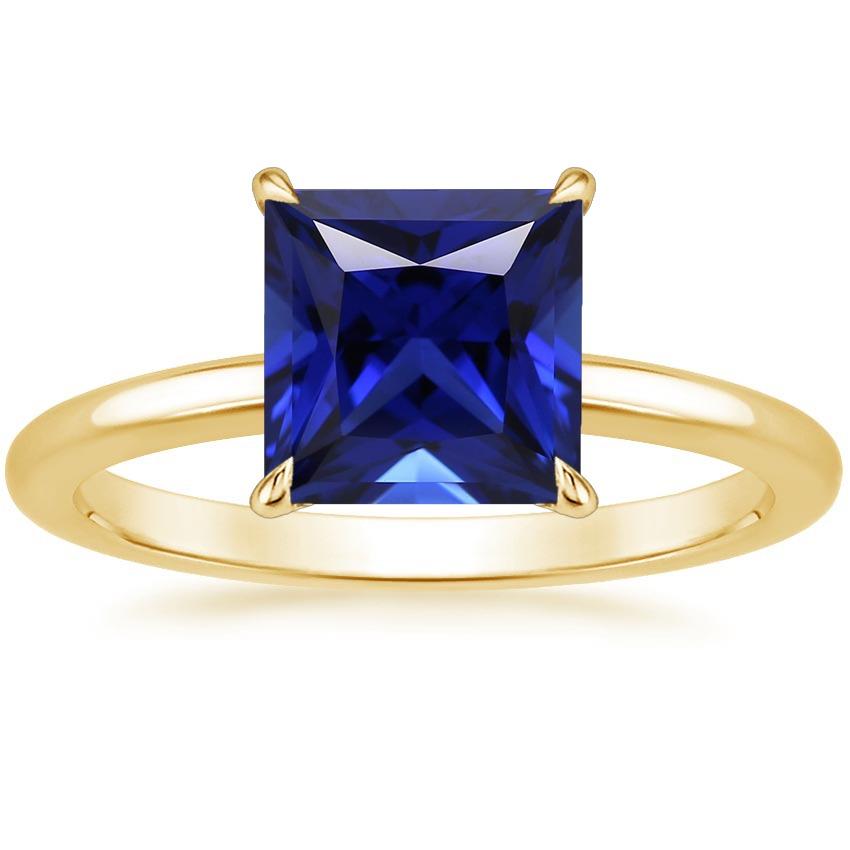 Bague Solitaire Femme Princesse Sri Lanka Saphir Or Jaune 5 Carats - HarryChadEnt.FR