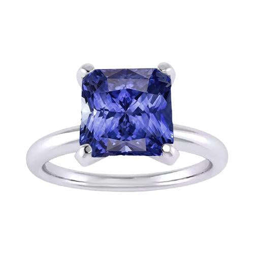 Bague Solitaire Femme Radiant Srilankan Saphir Gemstone 2.50 Carats - HarryChadEnt.FR