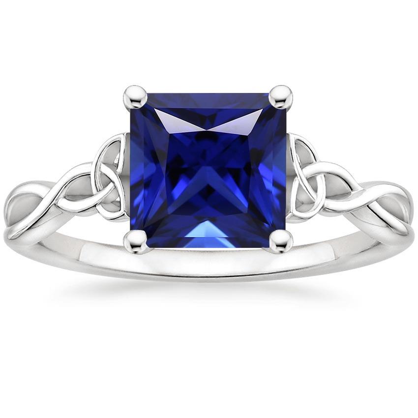 Bague Solitaire Femme Saphir Bleu 5 Carats Taille Princesse - HarryChadEnt.FR