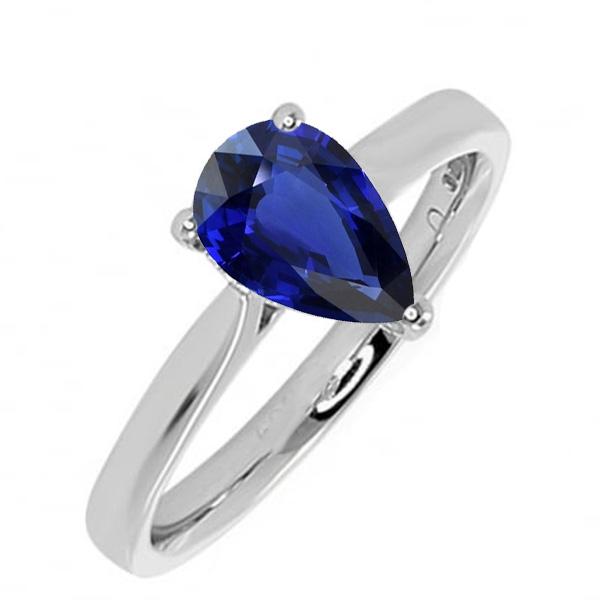 Bague Solitaire Femme Style Larme Poire Ceylan Saphir 3 Carats - HarryChadEnt.FR