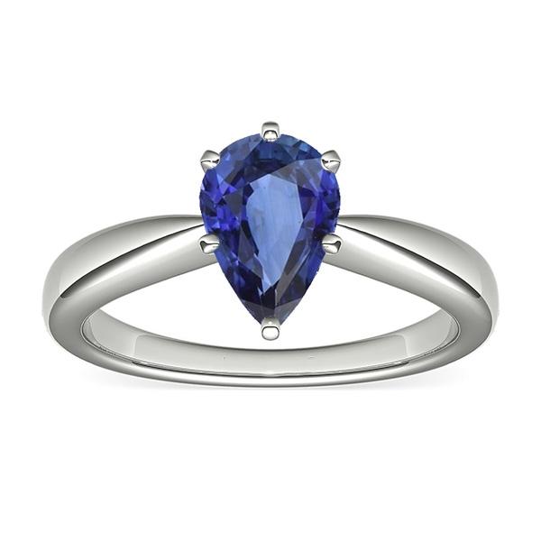 Ensemble Alliance Saphir Bleu Poire Or Blanc & Diamants 4.50 Carats - HarryChadEnt.FR