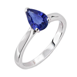 Bague Solitaire Or Blanc Saphir Sri Lankais 2.50 Carats