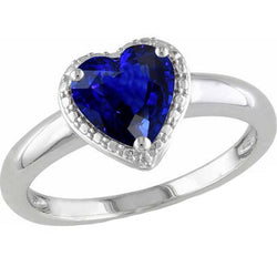 Bague Solitaire Or Coeur Srilanka Saphir 2.50 Carats Bijoux Femme