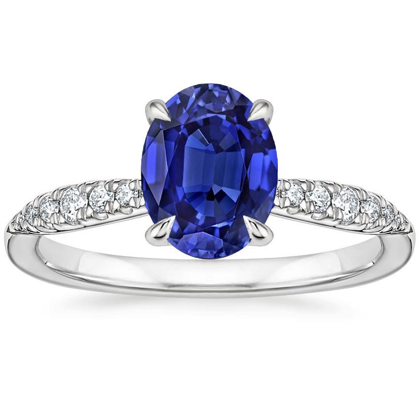 Bague Solitaire Or Saphir Ceylan & Diamants Style Vintage 3 Carats - HarryChadEnt.FR