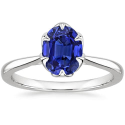 Bague Solitaire Ovale Saphir Sri Lanka 2.50 Carats