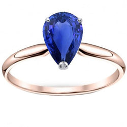 Bague Solitaire Poire Saphir Sri Lankais 3 Carats