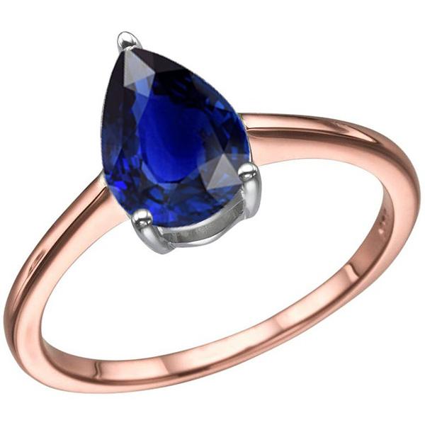 Bague Solitaire Poire Sri Lanka Saphir Bicolore 3 Carats - HarryChadEnt.FR