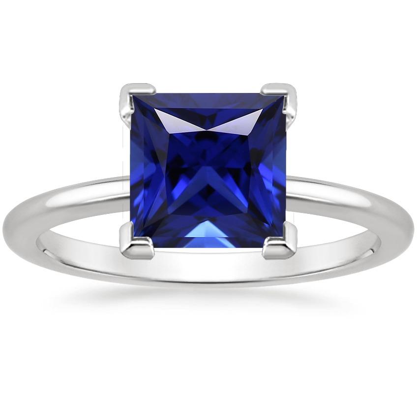 Bague Solitaire Princesse Ceylan Saphir Bleu Bijoux Pierres Précieuses 5 Carats - HarryChadEnt.FR