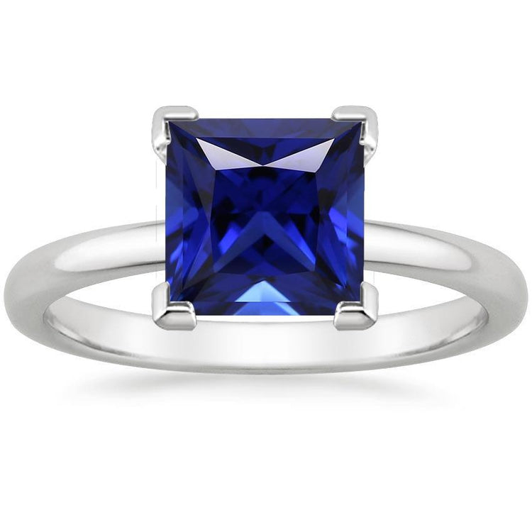 Bague Solitaire Princesse Ceylan Saphir Pierre Précieuse Sertie De Griffes 5 Carats - HarryChadEnt.FR