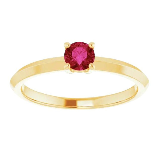 Bague Solitaire Rubis 1.25 Carats Or Jaune 14K - HarryChadEnt.FR