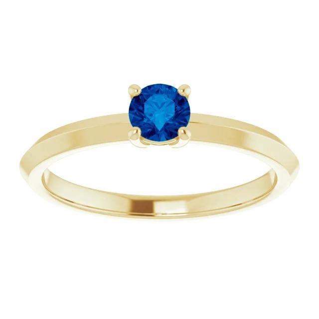 Bague Solitaire Saphir Bleu 1.25 Carats Or Jaune 14K Bijoux - HarryChadEnt.FR