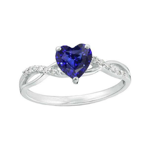 Bague Solitaire Saphir Bleu & Accents Diamants 2 Carats Style Torsadé - HarryChadEnt.FR