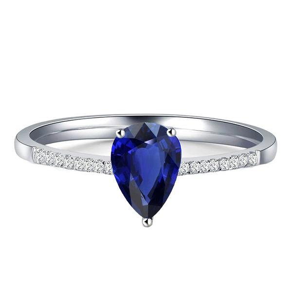 Bague Solitaire Saphir Bleu Ovale Avec Accents De Diamants 2.50 Carats - HarryChadEnt.FR