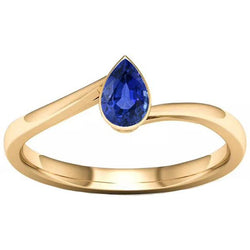 Bague Solitaire Saphir Sri Lankais Serti Lunette Or Jaune 1.50 Carats