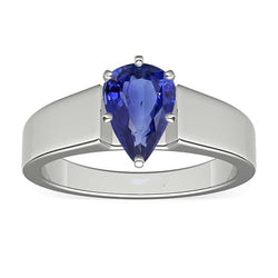 Bague Solitaire Saphir de Ceylan 1.50 Carats Bijoux Femme
