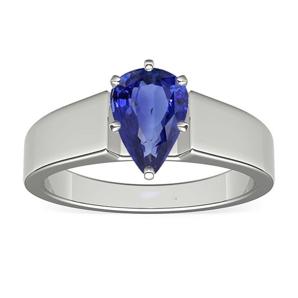 Bague Solitaire Saphir de Ceylan 1.50 Carats Bijoux Femme - HarryChadEnt.FR