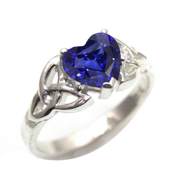 Bague Solitaire Taille Coeur Style Vintage Saphir Sri Lankais 2 Carats - HarryChadEnt.FR