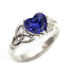 Bague Solitaire Taille Coeur Style Vintage Saphir Sri Lankais 2 Carats