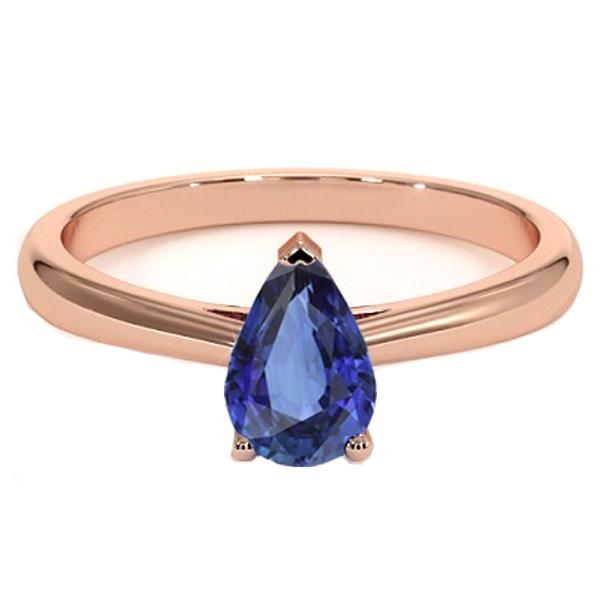 Bague Solitaire Taille Poire Or Rose 1.50 Carats Bijoux Pierres Précieuses - HarryChadEnt.FR