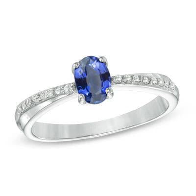 Bague Sri Lanka Saphir Ovale Avec Diamants Ronds 2.30 Ct - HarryChadEnt.FR