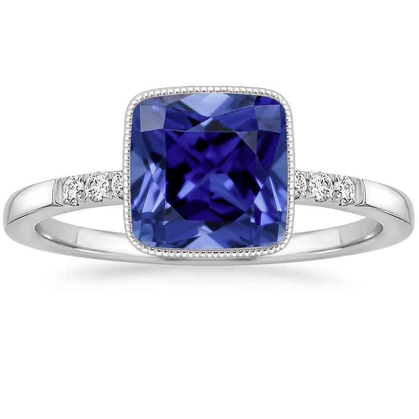 Bague Style Vintage Diamant Et Saphir Bleu 6 Carats Pierre Précieuse - HarryChadEnt.FR
