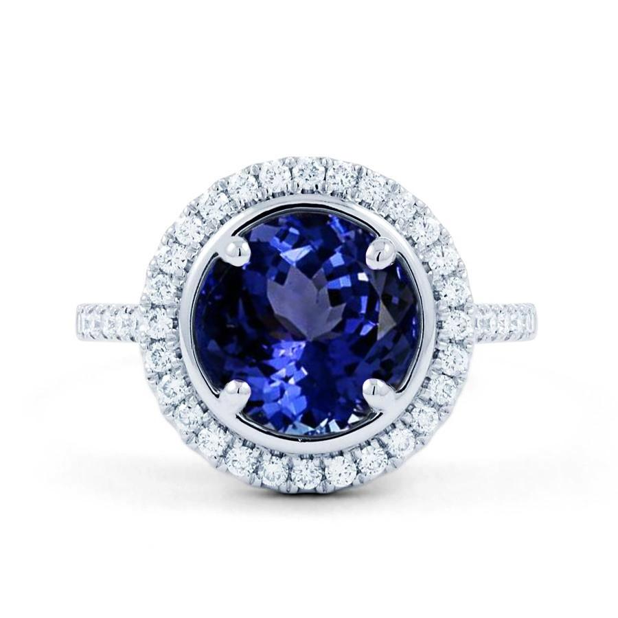 Bague Tanzanite 4.25 Carats Et Diamants Or Blanc 14K - HarryChadEnt.FR