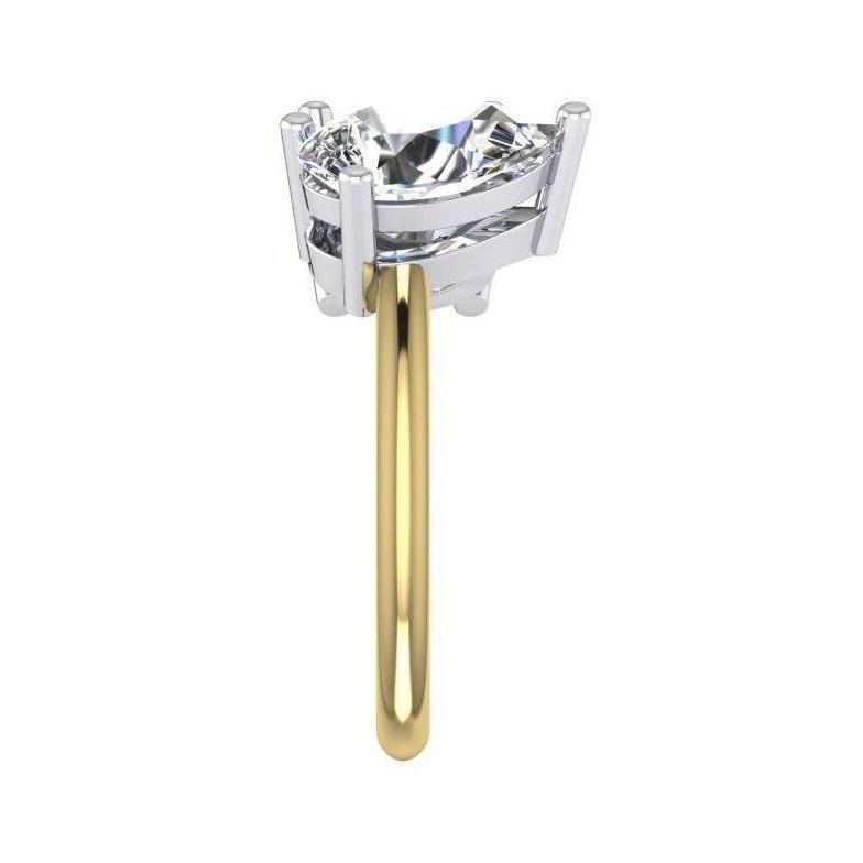 Bague Toi et Moi Poire & Diamant Rond 4 Carats Bicolore Or 14K Bijoux - HarryChadEnt.FR
