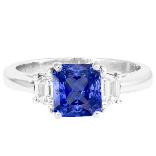 Bague Trapèze Diamant 3 Pierres Radiant Forme Bijou 2.50 Carats - HarryChadEnt.FR