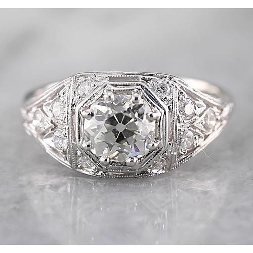 Bague Diamant Vieux mineur 2 Carats Or Blanc 14K - HarryChadEnt.FR