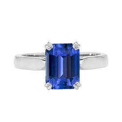 Bague anniversaire émeraude solitaire saphir Srilanka 2.50 carats