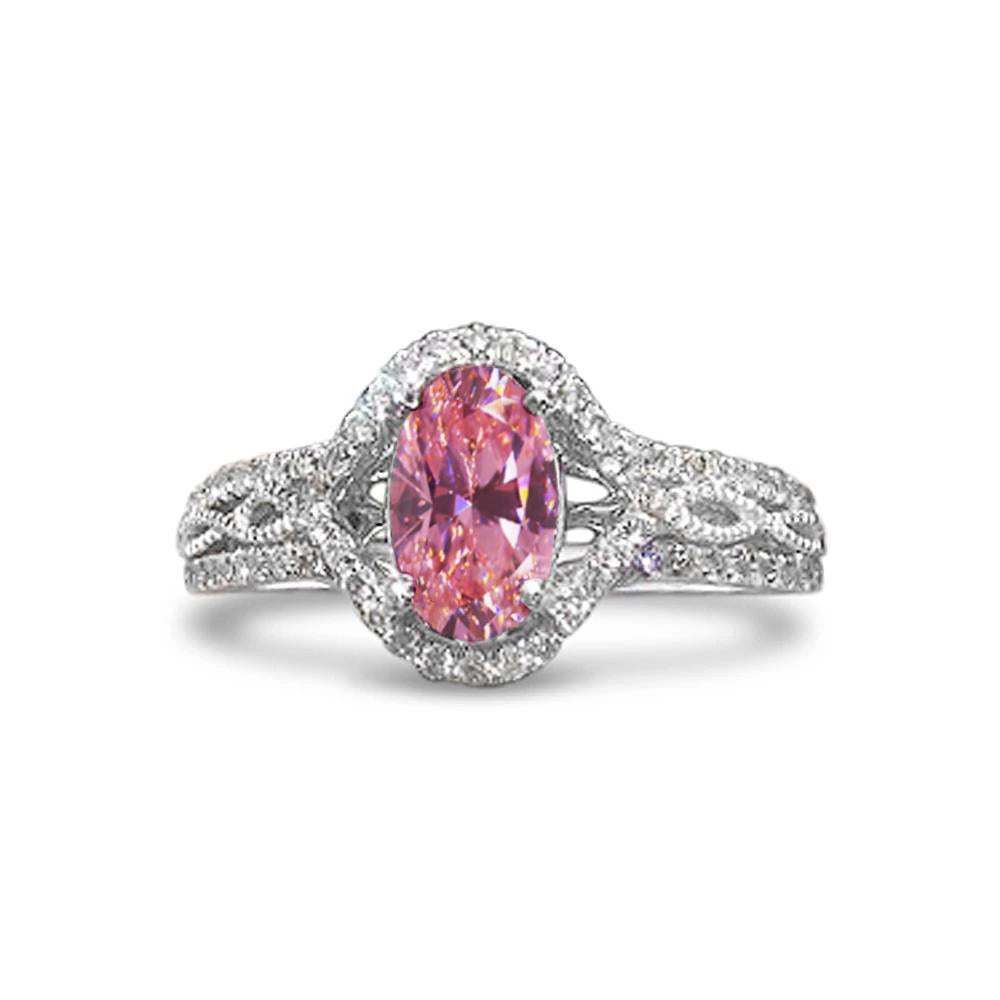 Bague anniversaire en or blanc 14 carats 3.50 ct saphir et diamants - HarryChadEnt.FR