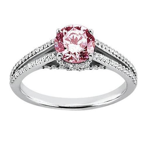 Bague d'anniversaire avec saphir rose rond de 1.76 carats - HarryChadEnt.FR