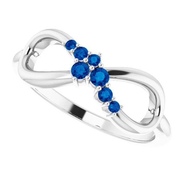 Bague d'anniversaire de mariage 0.39 Carats Bijoux Infinity Saphir Bleu - HarryChadEnt.FR