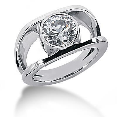 Bague d'anniversaire diamant solitaire 1.50 carats tige fendue - HarryChadEnt.FR