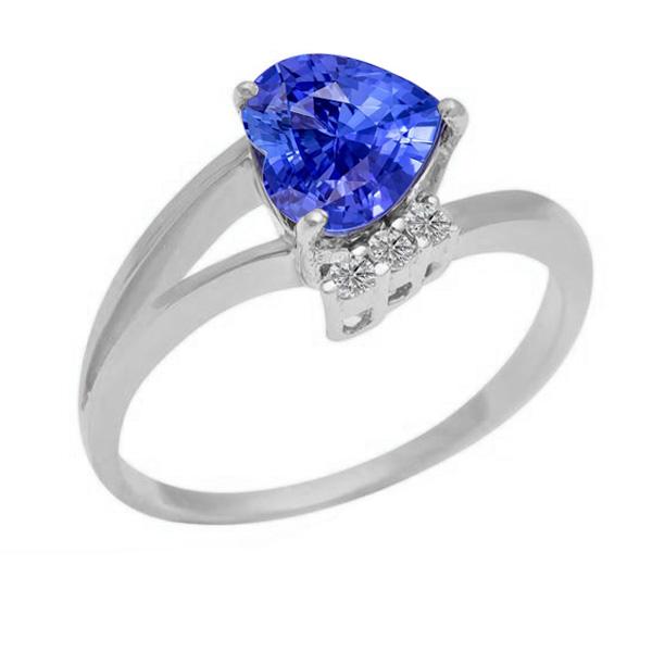 Bague de Fiançailles Diamant Coeur Saphir Bleu Clair 2.25 Carats - HarryChadEnt.FR