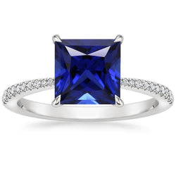 Bague de Fiançailles Diamant Or Saphir Ceylan Avec Accents 5.50 Carats