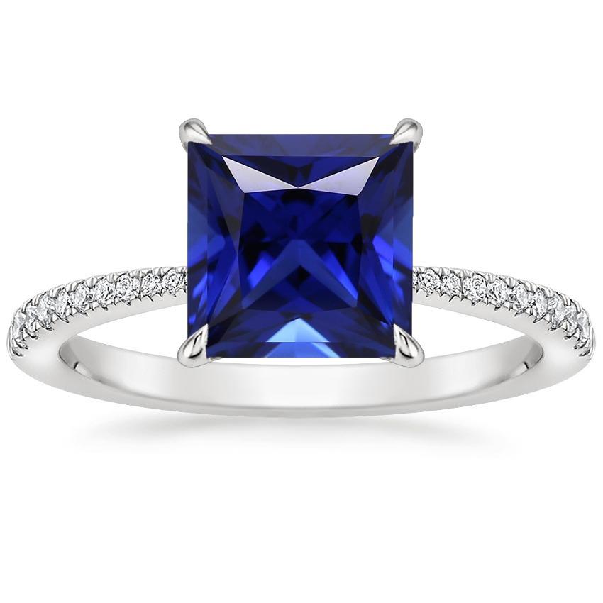 Bague de Fiançailles Diamant Or Saphir Ceylan Avec Accents 5.50 Carats - HarryChadEnt.FR