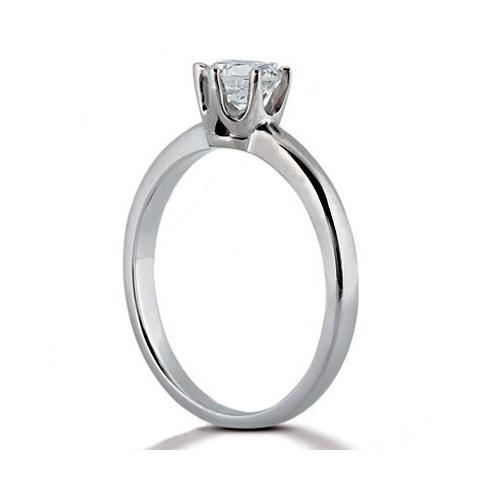 Bague de Fiançailles Diamant Rond 1 Carat Or Blanc 14K - HarryChadEnt.FR