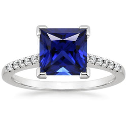 Bague de Fiançailles Princesse Ceylan Saphir et Diamant 5.25 Carat