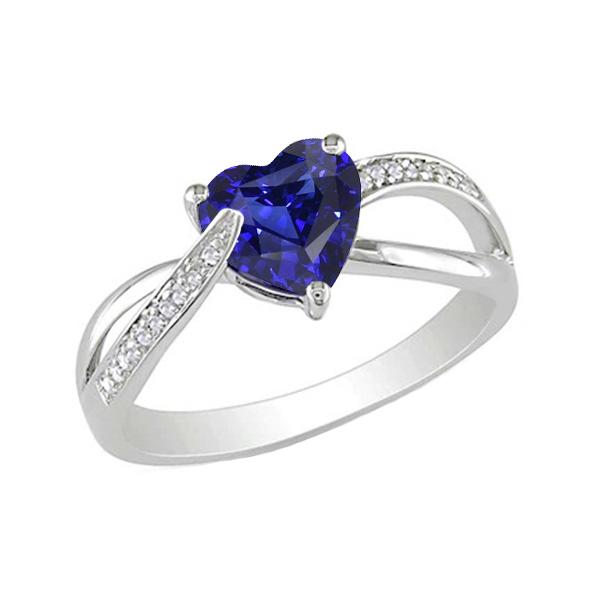 Bague de Fiançailles Saphir Bleu & Diamants Or 2 Carats - HarryChadEnt.FR