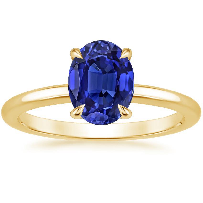 Bague de Fiançailles Solitaire Ovale Saphir Sri Lankais 2.50 Carats - HarryChadEnt.FR