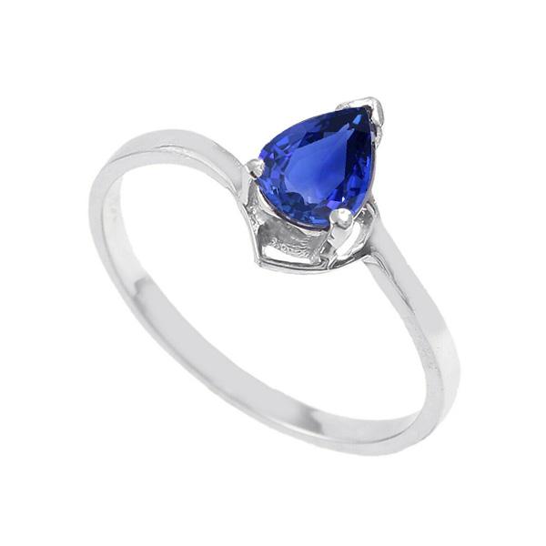 Bague de Fiançailles Solitaire Pierres Précieuses Poire Saphir Bleu 1 Carat - HarryChadEnt.FR