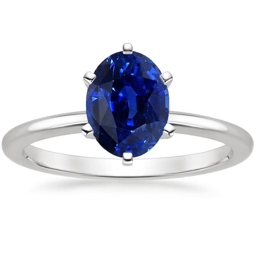 Bague de Fiançailles Solitaire Taille Ovale Saphir de Ceylan 2 Carats - HarryChadEnt.FR