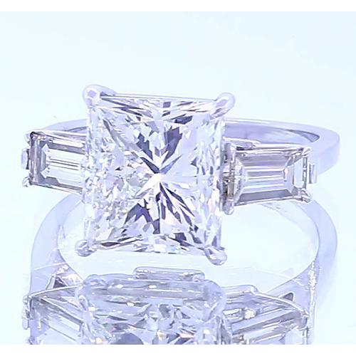 Bague de fiançailles 3 pierres diamant taille princesse bijoux 3 carats - HarryChadEnt.FR