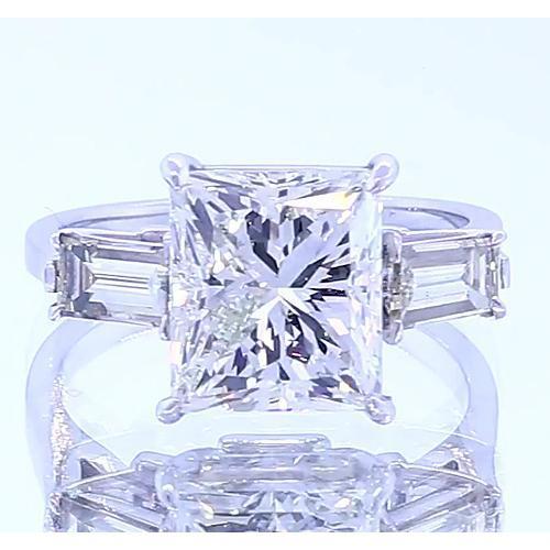 Bague de fiançailles 3 pierres diamant taille princesse bijoux 3 carats - HarryChadEnt.FR